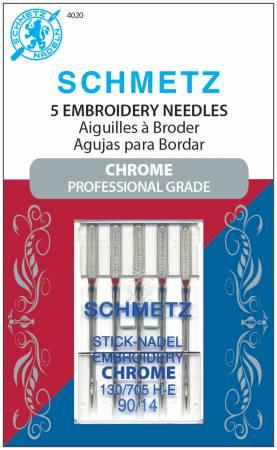 Chrome Embroidery Needle 5 ct, Size 90/14 - 4020