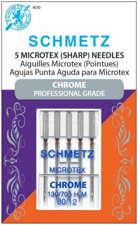 Chrome Microtex Needle 5 ct, Size 80/12 - 4030