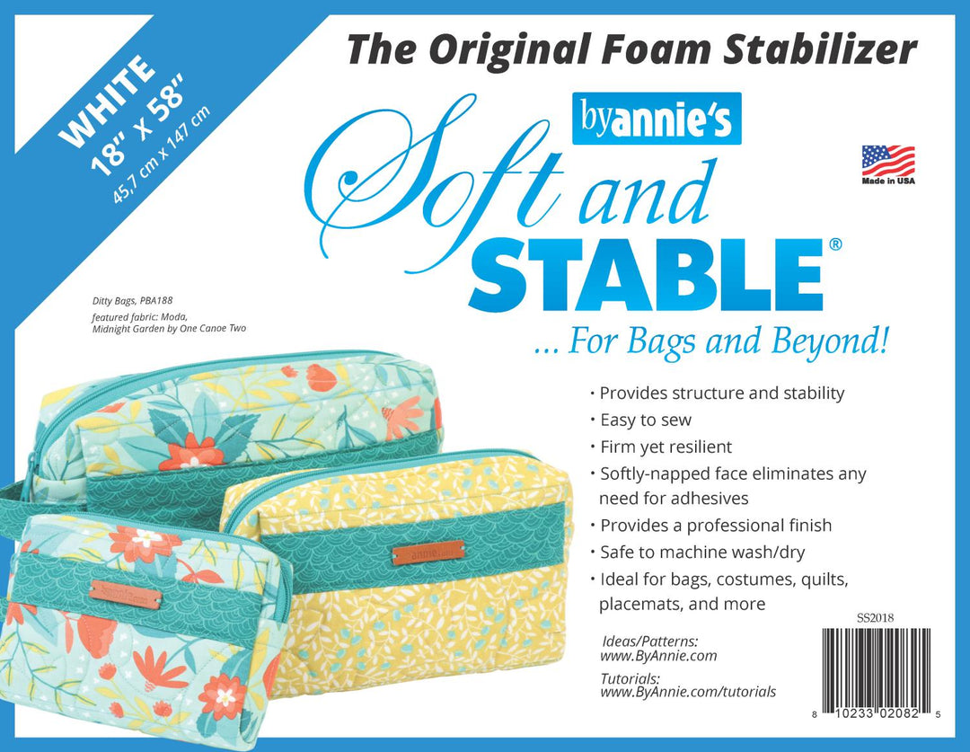 Soft and Stable White 100% Polyester Stabilizer 18in x 58in - SS2018