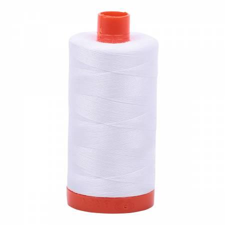 Mako Cotton Thread Solid 50wt 1422yds - White - A1050-2024