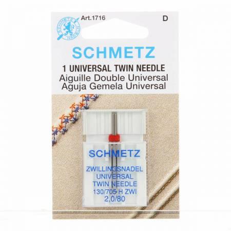 Twin Machine Needle Size 2.0mm/80 1ct - 1716