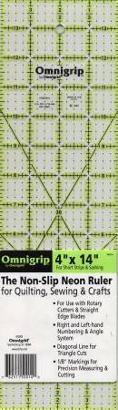 Omnigrid Omnigrip Neon Ruler 4in x 14in - RN14 - Omnigrid