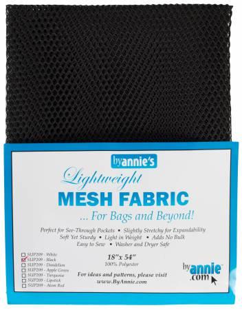 Lightweight Mesh Fabric - Black 18in x 54in - SUP209-BLK