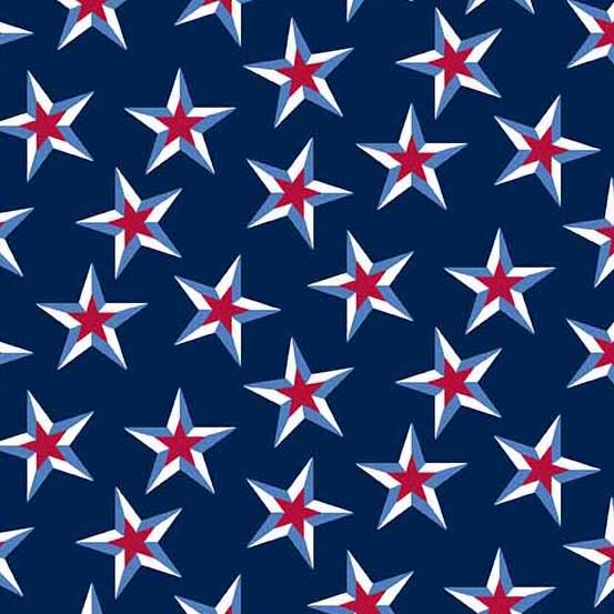 Stars and Stripes- Navy Tossed Stars- A-563-B