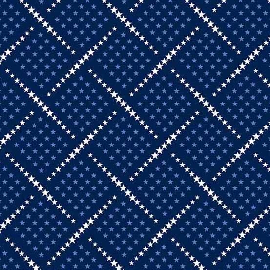 Stars and Stripes- Navy Tossed Stars- A-564-B