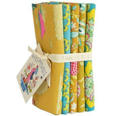 Bloomsville - Fat Quarter Bundle 5 fabrics Corn/Sky, 20 x 22 in - TIL300162