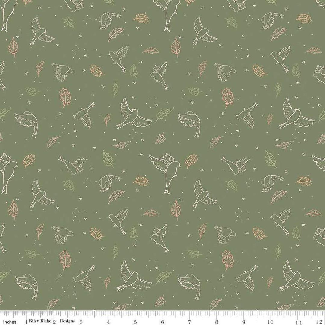 Wild and Free Birds Olive- C12931-OLIVE