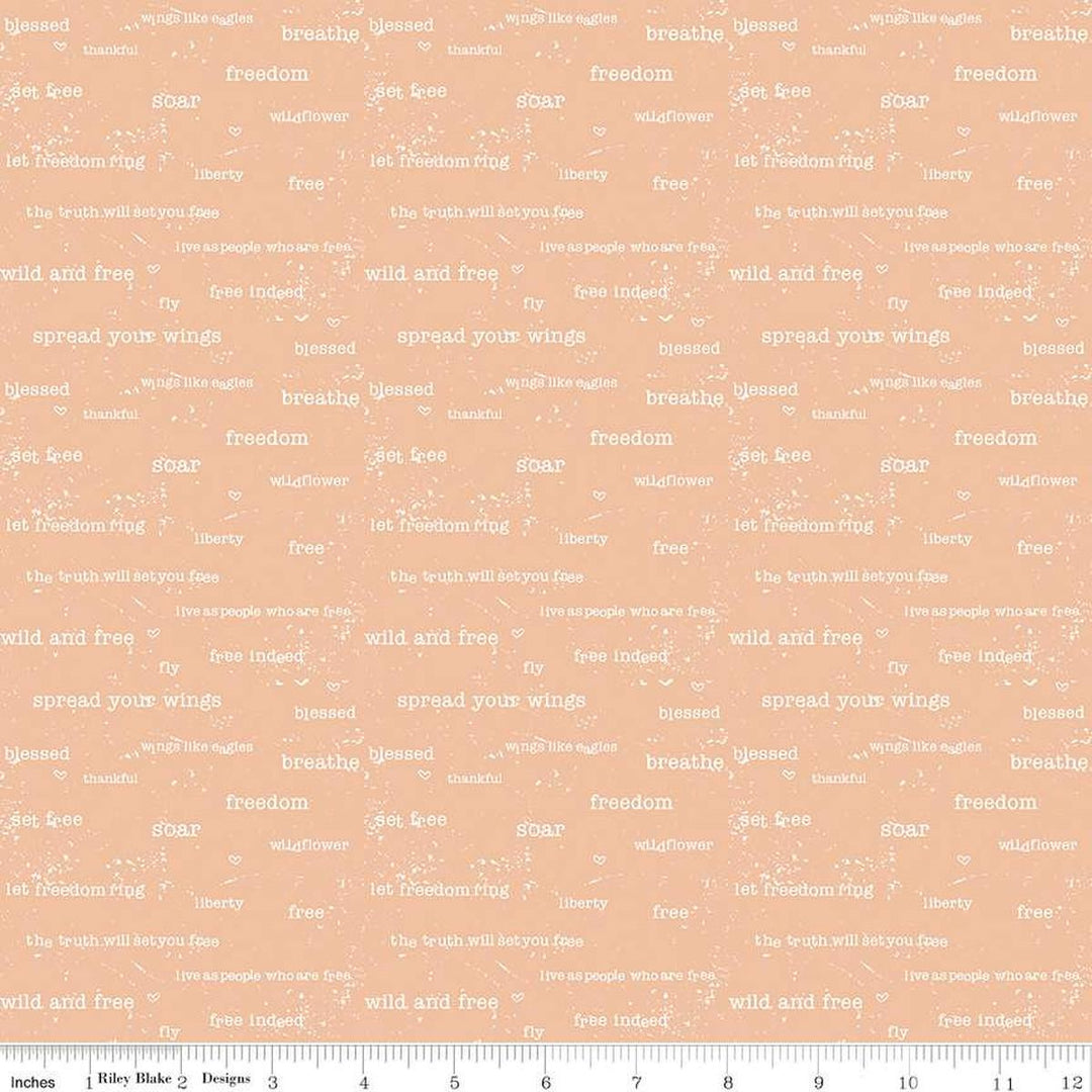 Wild and Free Text Peach- C12935-PEACH