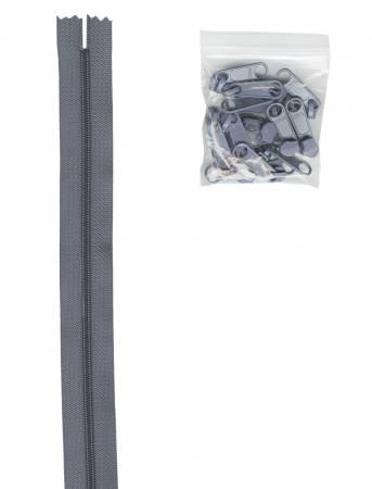 Zipper - 4 yards of 16mm #4.5 Chain & 16 Extra-Large Coordinated Pulls Gunmetal- ZIPYD-115