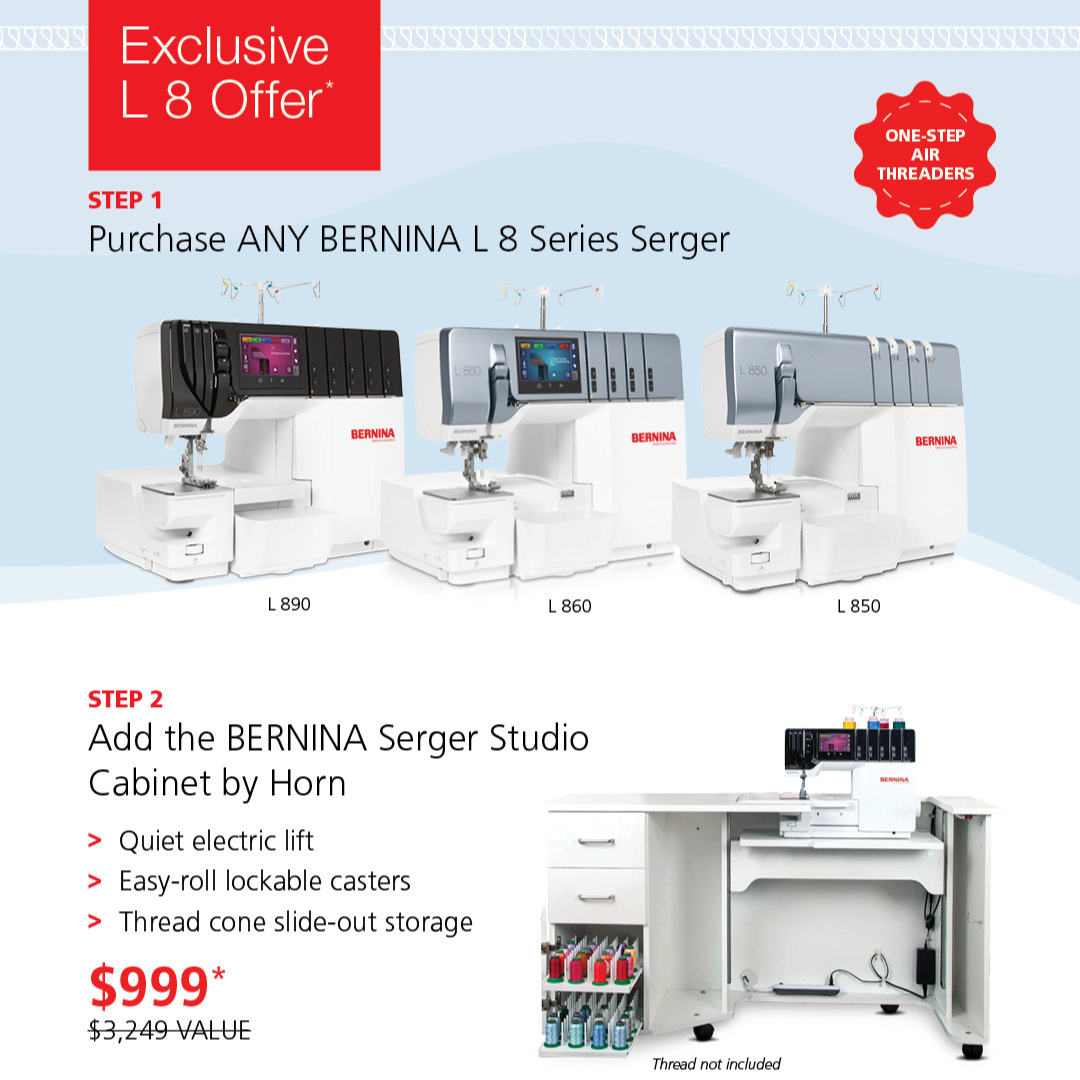 Celebrate National Serger Month in April with BIG savings on BERNINA & bernette!