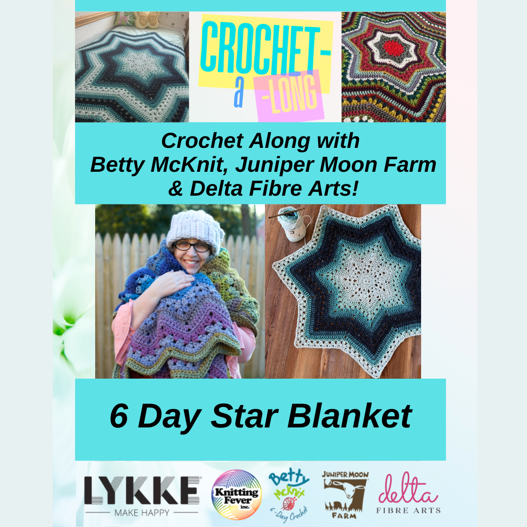 Crochet Along with us! You can make a beautiful 6 Day Star Blanket!