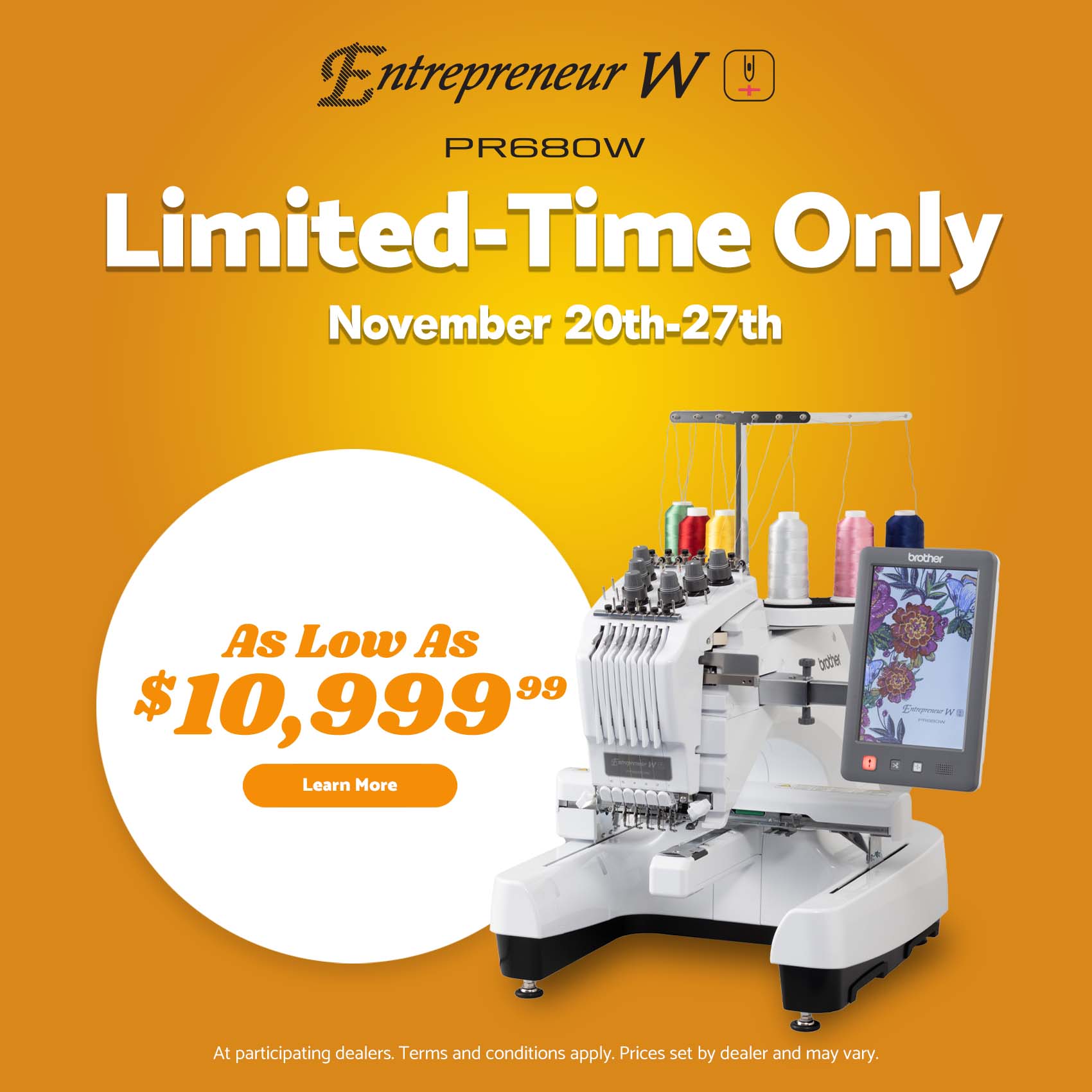 TURKEY DAY DEALS - LOWEST PRICES OF THE YEAR ON BROTHER MACHINES!