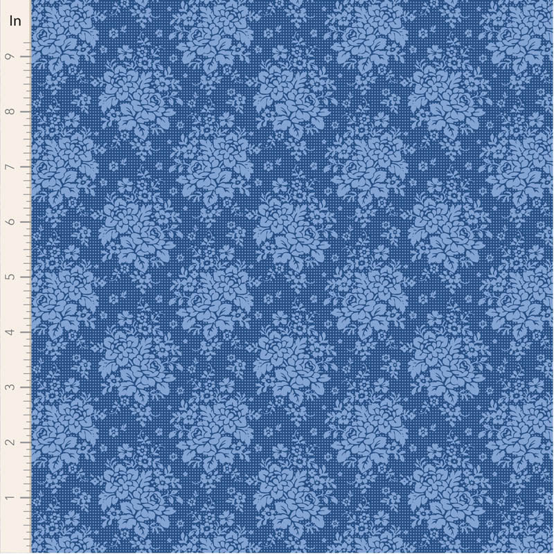 Blue floral pattern on a blue background