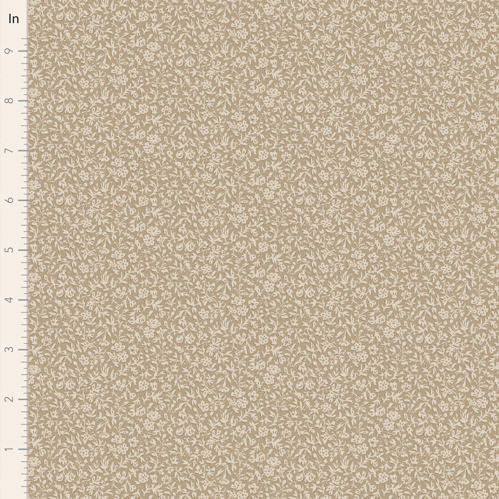 Beige fabric with a subtle floral pattern on a beige background