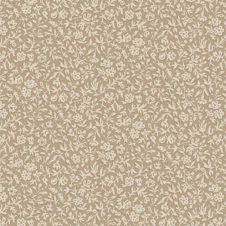 Beige floral patterned fabric texture