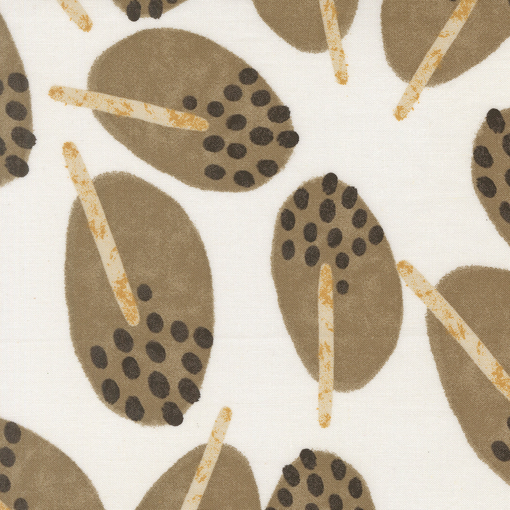 Pattern of brown and black shapes on a white background