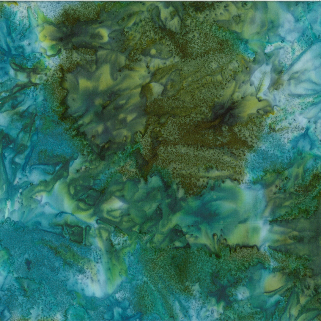 Close-up of a textured surface with green and brown colors