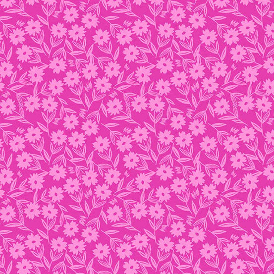 Pink floral pattern on a pink background