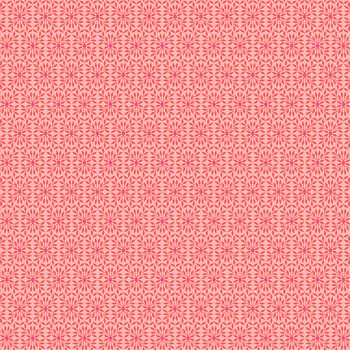 pink geometric print on light pink background