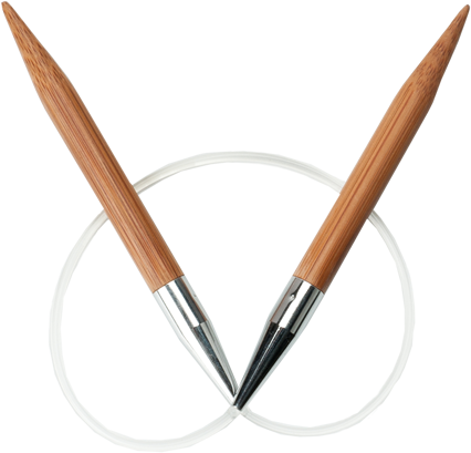 Knitting needles attached with a cable