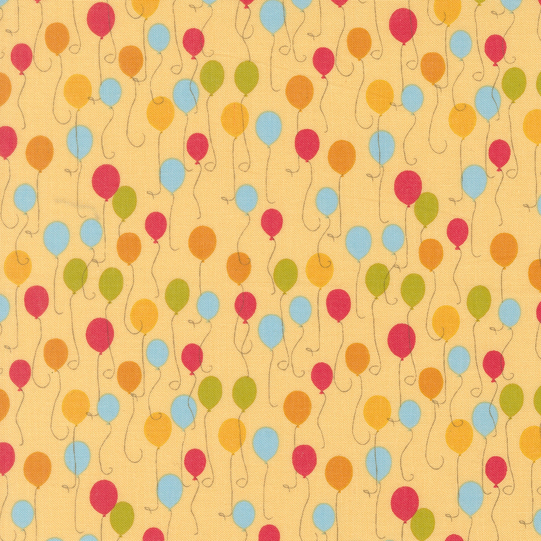 Pattern of colorful balloons on a beige background