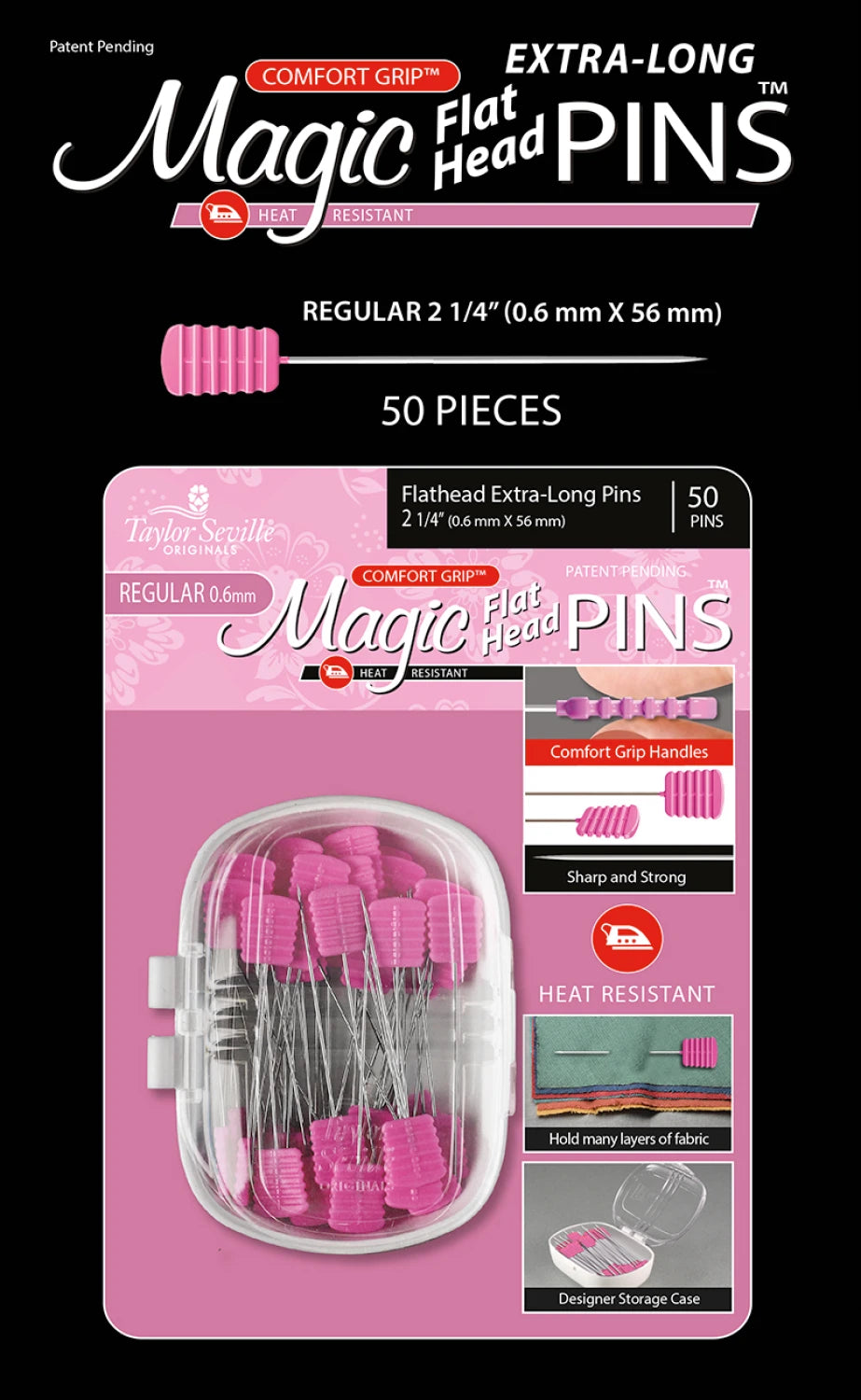 Magic Pins Flathead Extra Long Regular 50 pc - 220290