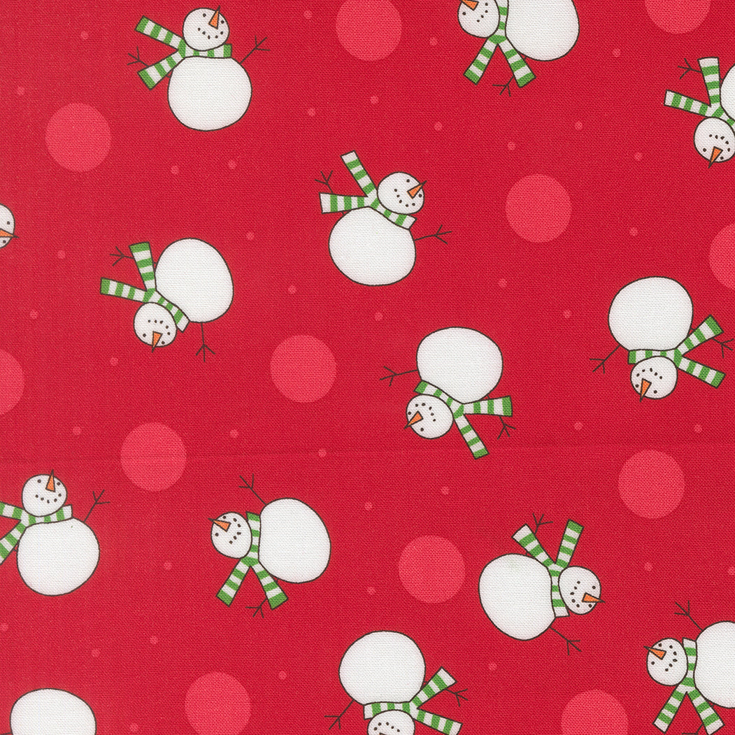 Snow Time - Tossed Snowman - Poinsettia Red - 22501 14