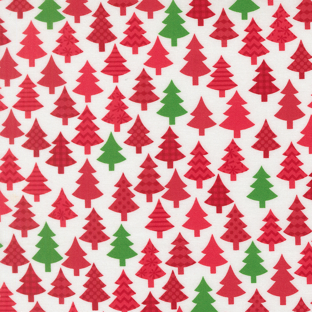 Snow Time - Christmas Trees - Poinsettia Red - 22502 24