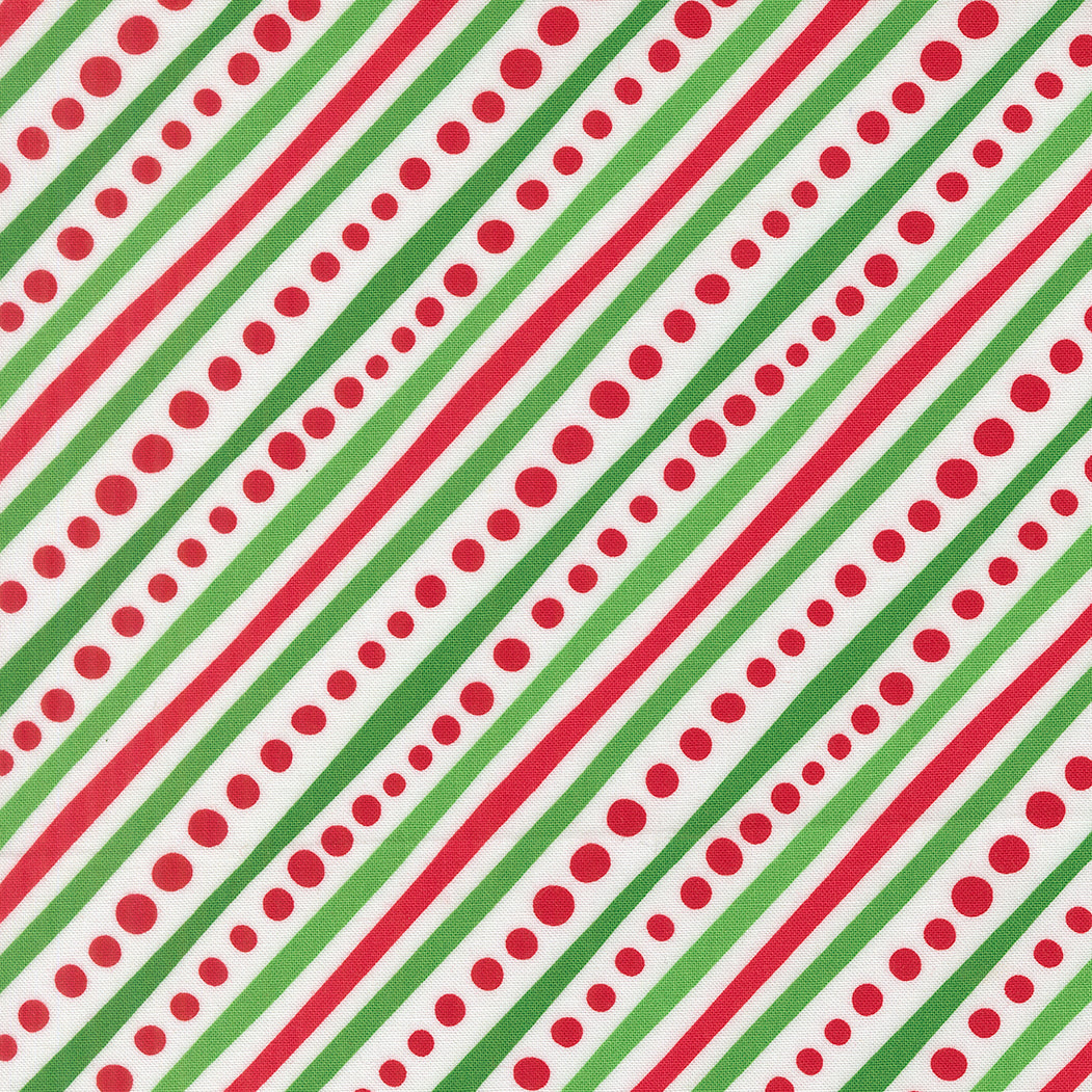 Snow Time - Dotted Bias Stripe - Winter White - 22504 11