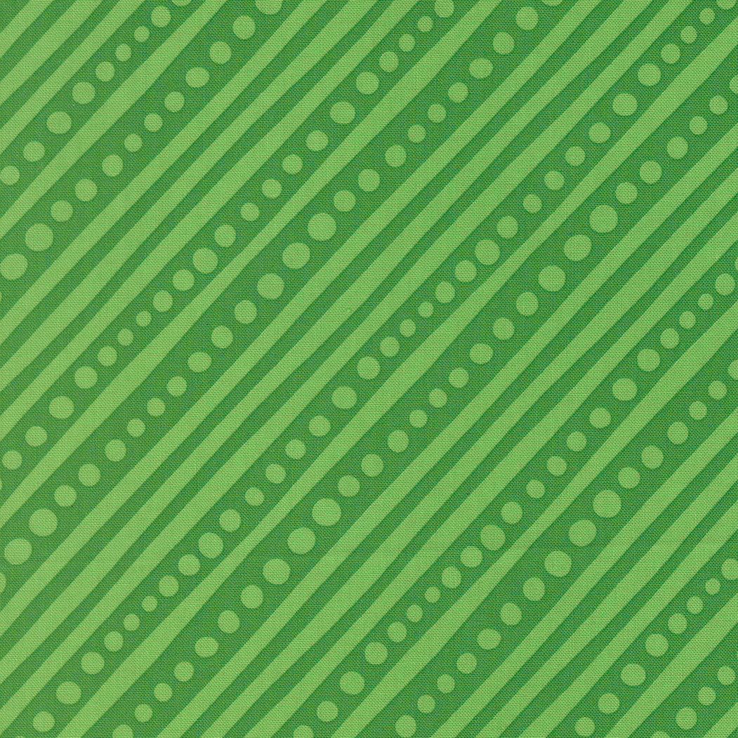 Snow Time - Dotted Bias Stripe - Holly Leaf - 22504 12