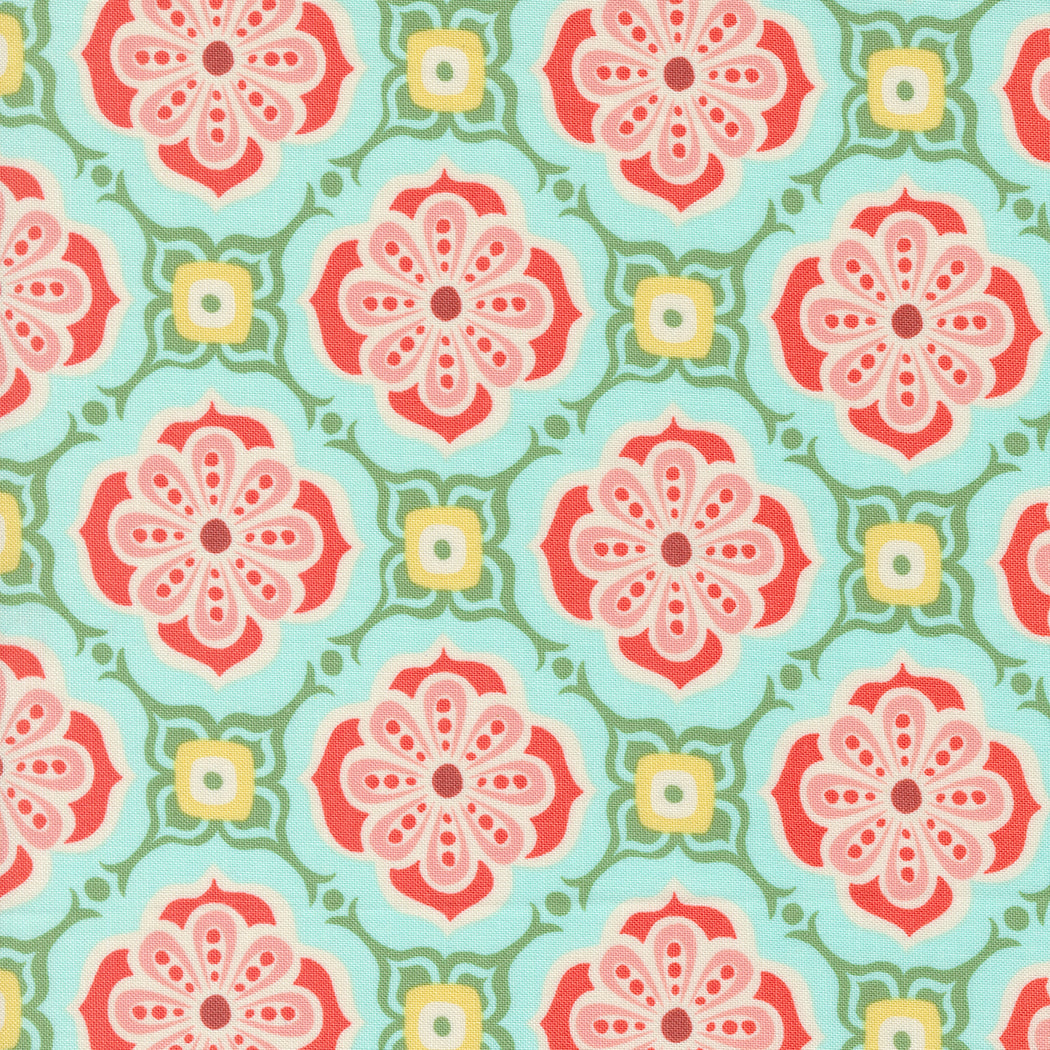 Fabric repeat - colorful tiles