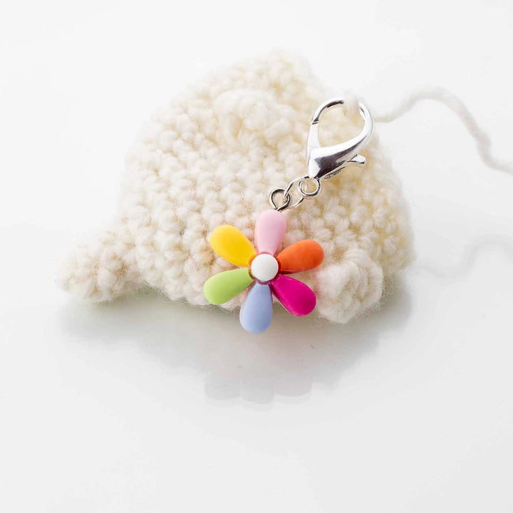 Hippy Rainbow Flower Crochet Stitch Marker