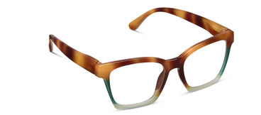 Tortoiseshell eyeglasses on a white background