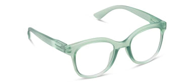 Green eyeglasses on a white background