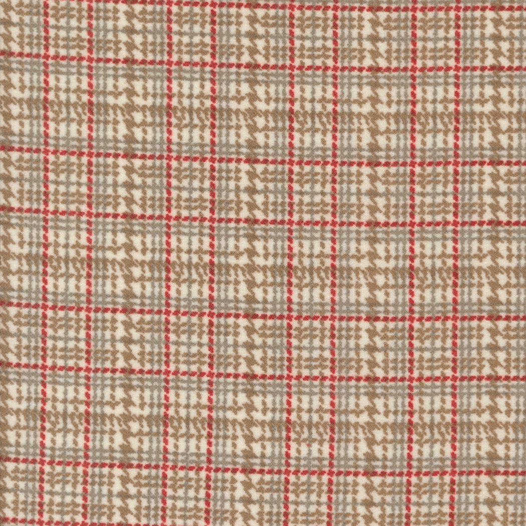 Plaid fabric pattern with red and beige colors