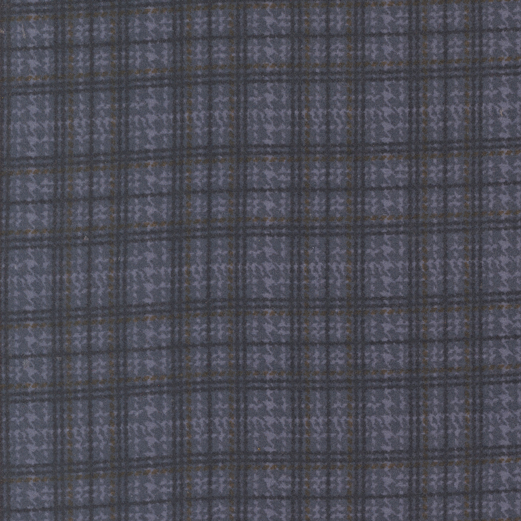 Plaid fabric pattern with dark blue and gray colors