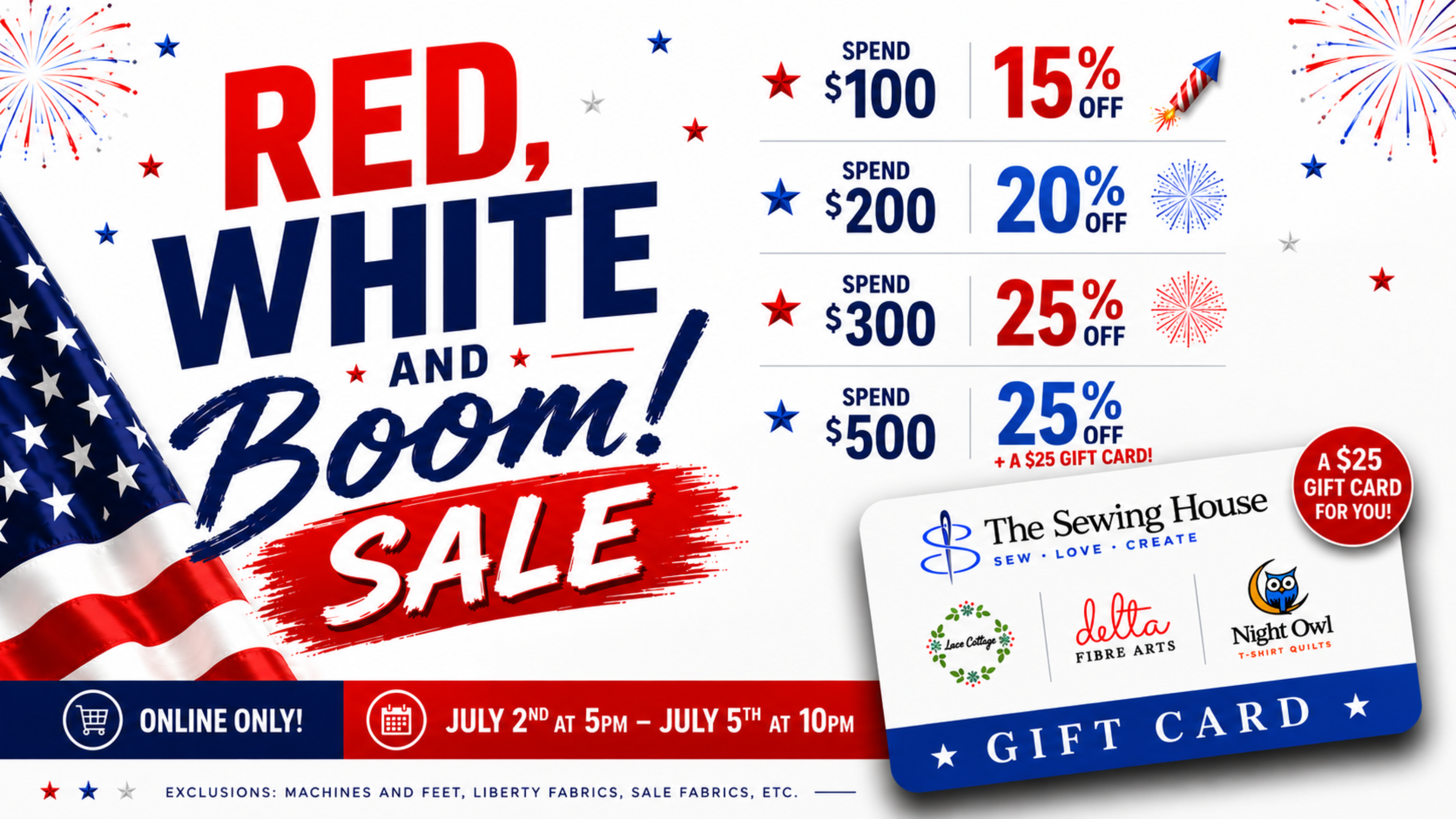 Red White and Boom Sale for 4th of July