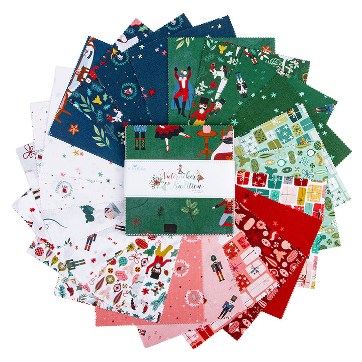 Collection of colorful fabric swatches with various patterns on a white background