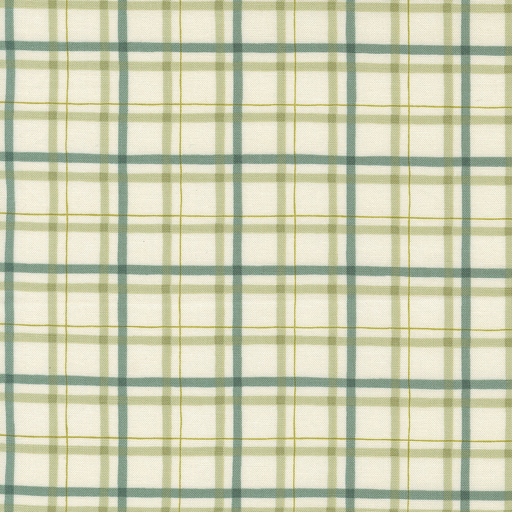 Plaid pattern fabric with green and beige colors