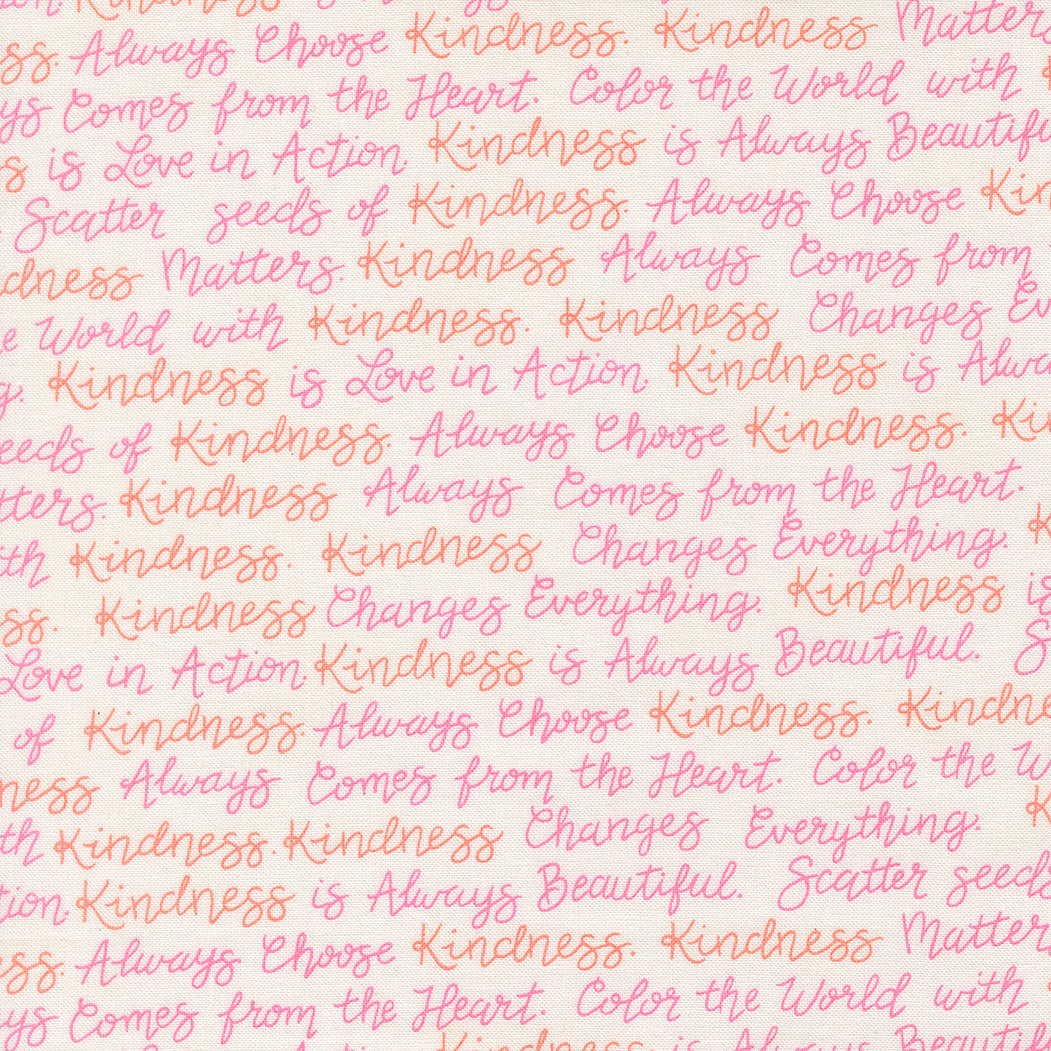 Text pattern with motivational phrases on a pink background