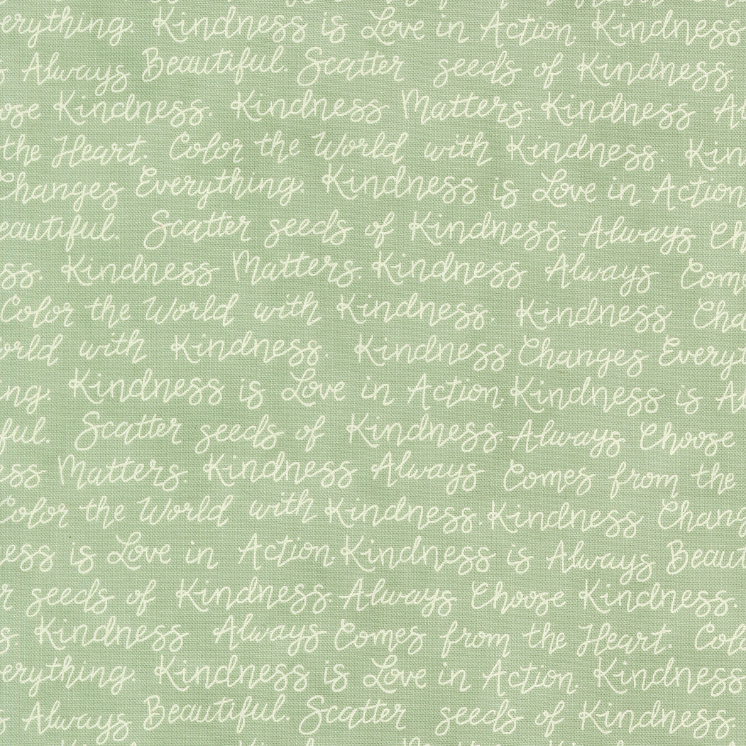 Text pattern with motivational phrases on a light green background