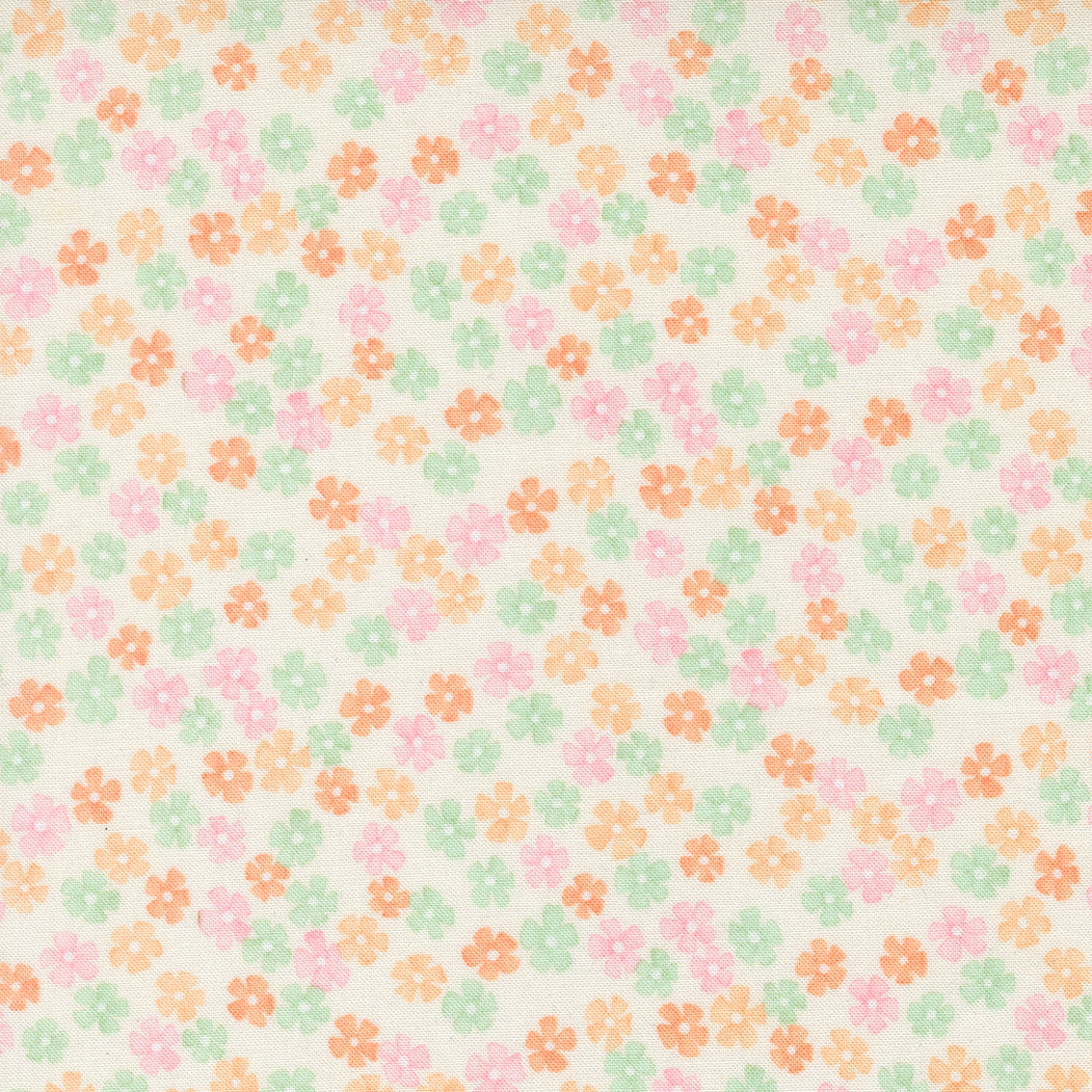 Pattern of small flowers in pastel colors on a light background