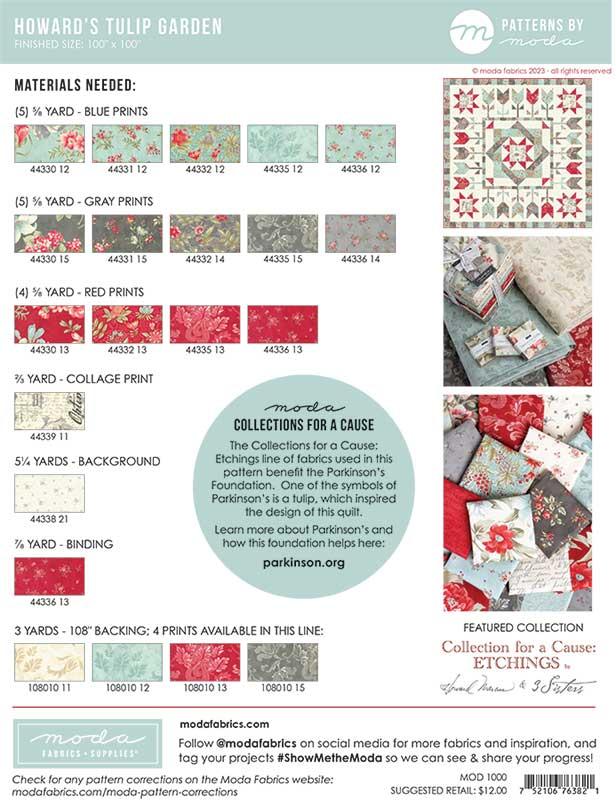 Howard's Tulip Garden - MOD 1000 - Moda Patterns – The Sewing House, Inc
