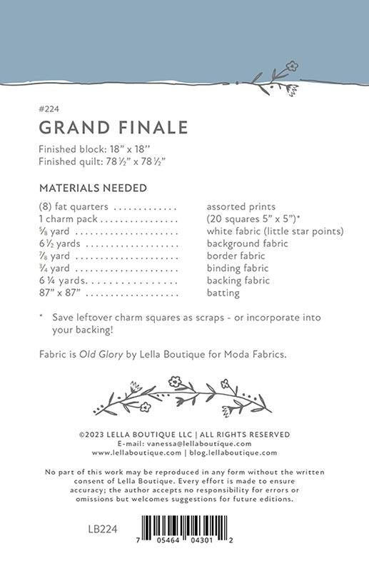 Grand Finale Pattern - LB 224 - Lella Boutique