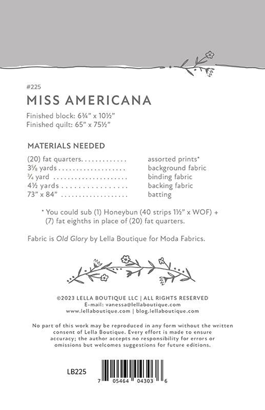 Miss Americana Pattern - LB 225 - Lella Boutique