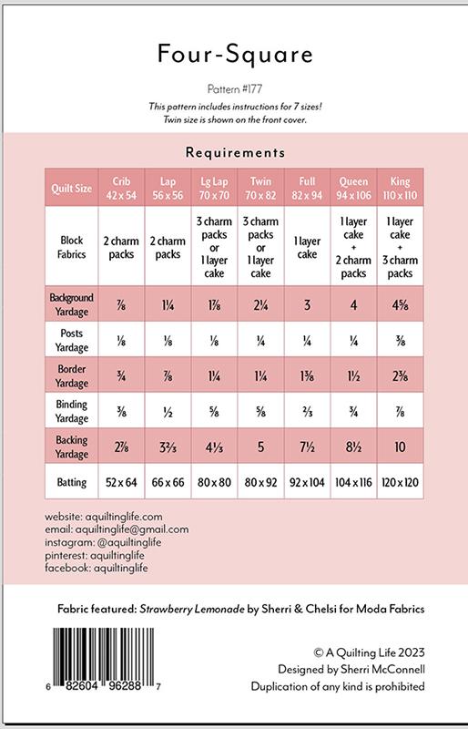 Four Square - QLD 177 - Quilting Life Designs