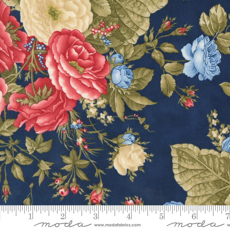 Pre-Order - Grand Haven - Cabbage Rose Florals Navy - 14980 19