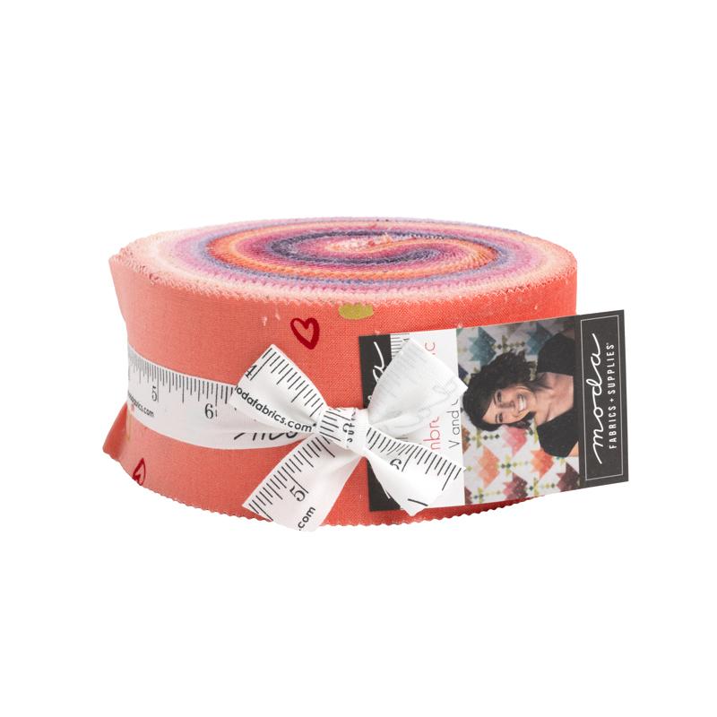 I Heart Ombre Jelly Roll with metallic hearts in shades of pink, red, and purple