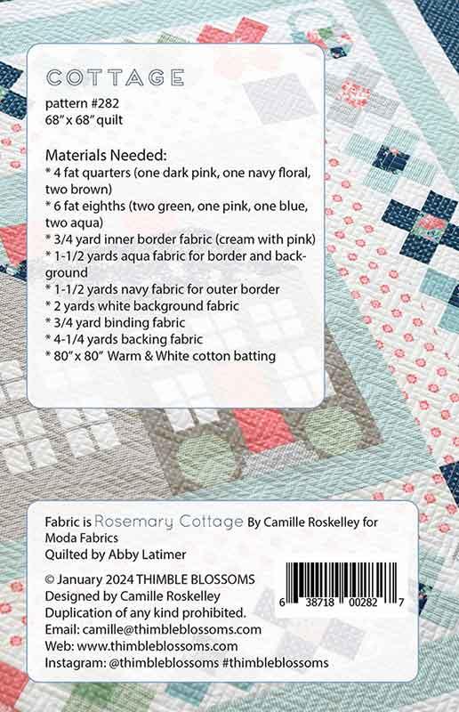 Cottage quilt pattern fabric requirements