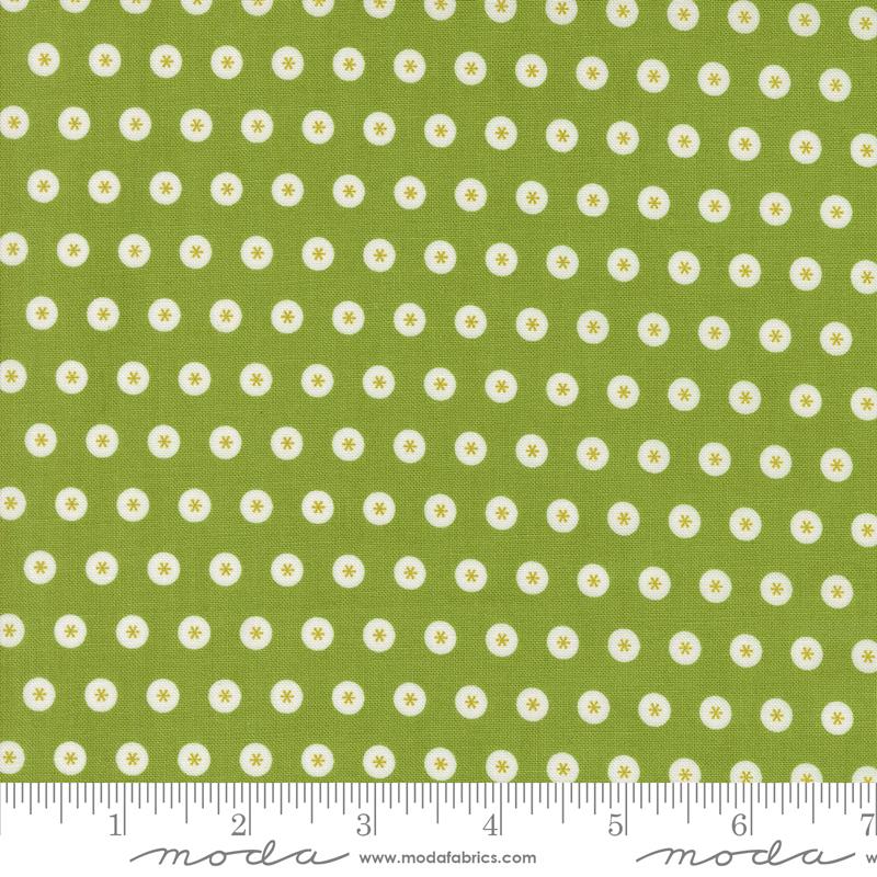 Green background with a white dot star design